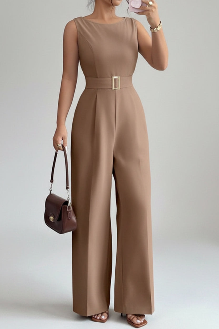 Sleek Tailored Wide Leg Jumpsuit
