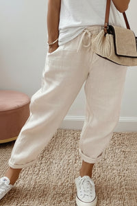 Einfache Passform Alltags Capri-Hosen