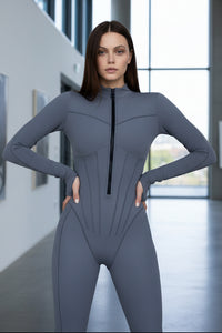 Sleek Stretch Catsuit High Collar