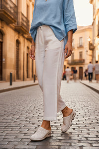 Comfort Perforated Slip On Mule Shoes