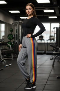 Vibrant Knit Trousers Rainbow