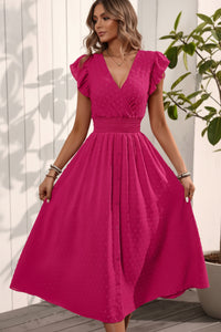 Bohemian Plissierte Midi Kleider Schick