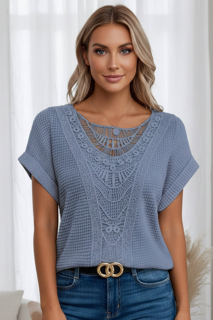 Flowy Cotton Crew Neck Tee