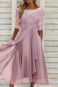 Elegant Evening Dress With Half Sleeves