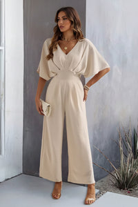 Soft Wrap Jumpsuit V Neck