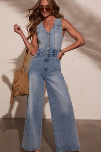 Vintage Button Detail Jumpsuit