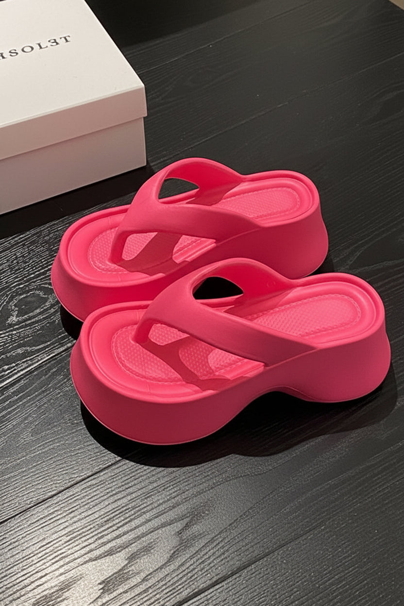 Platform Sandals with Stylish Thong Design