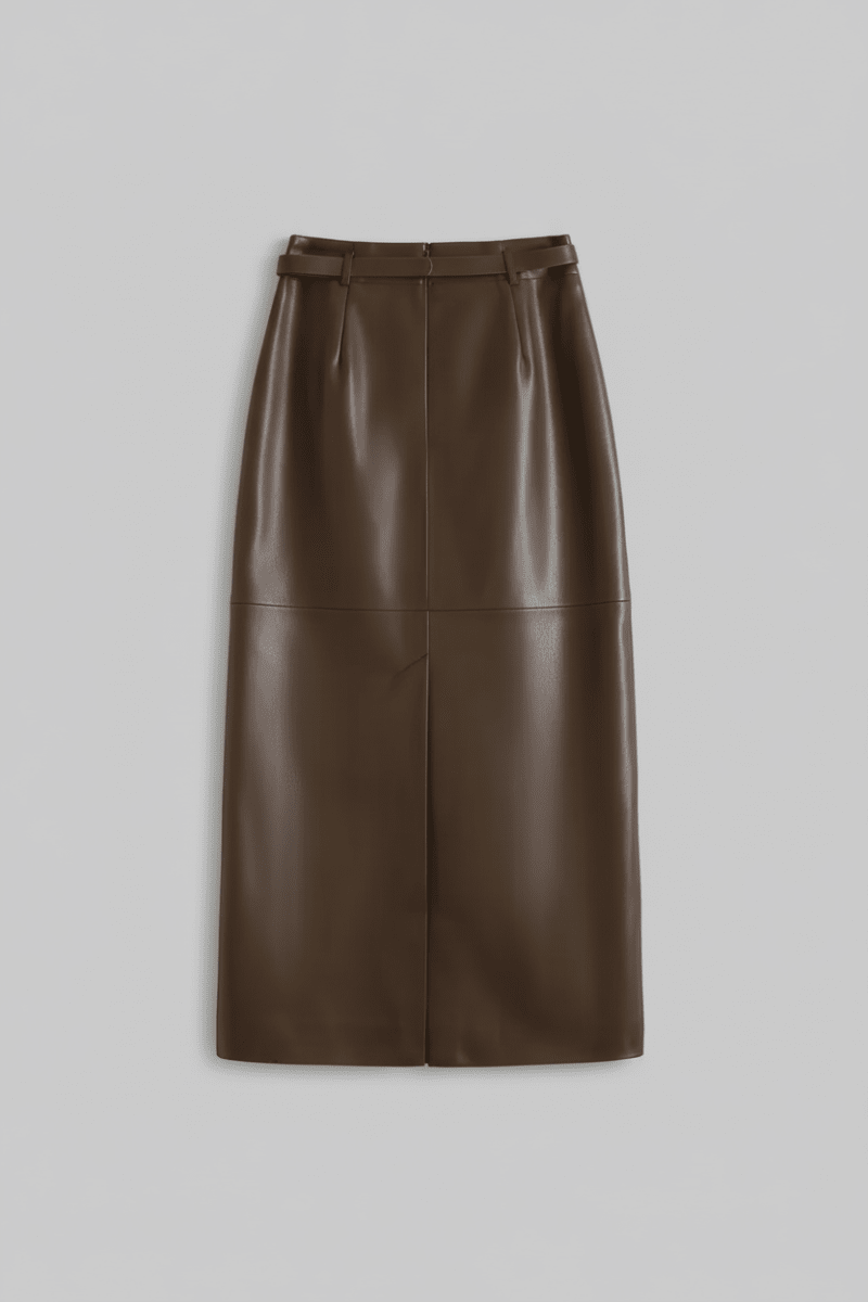 Sculpted Black Leather Pencil Skirt for Elegant Style and Flattering Fit 4