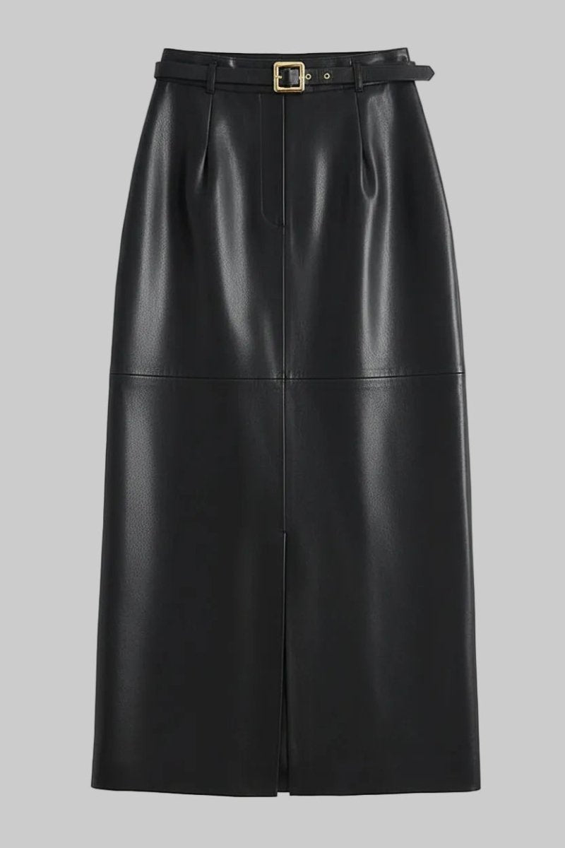 Sculpted Black Leather Pencil Skirt for Elegant Style and Flattering Fit 5