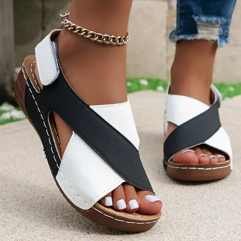 Orthopedic Peep Toe Wedge Heel Sandals For Women