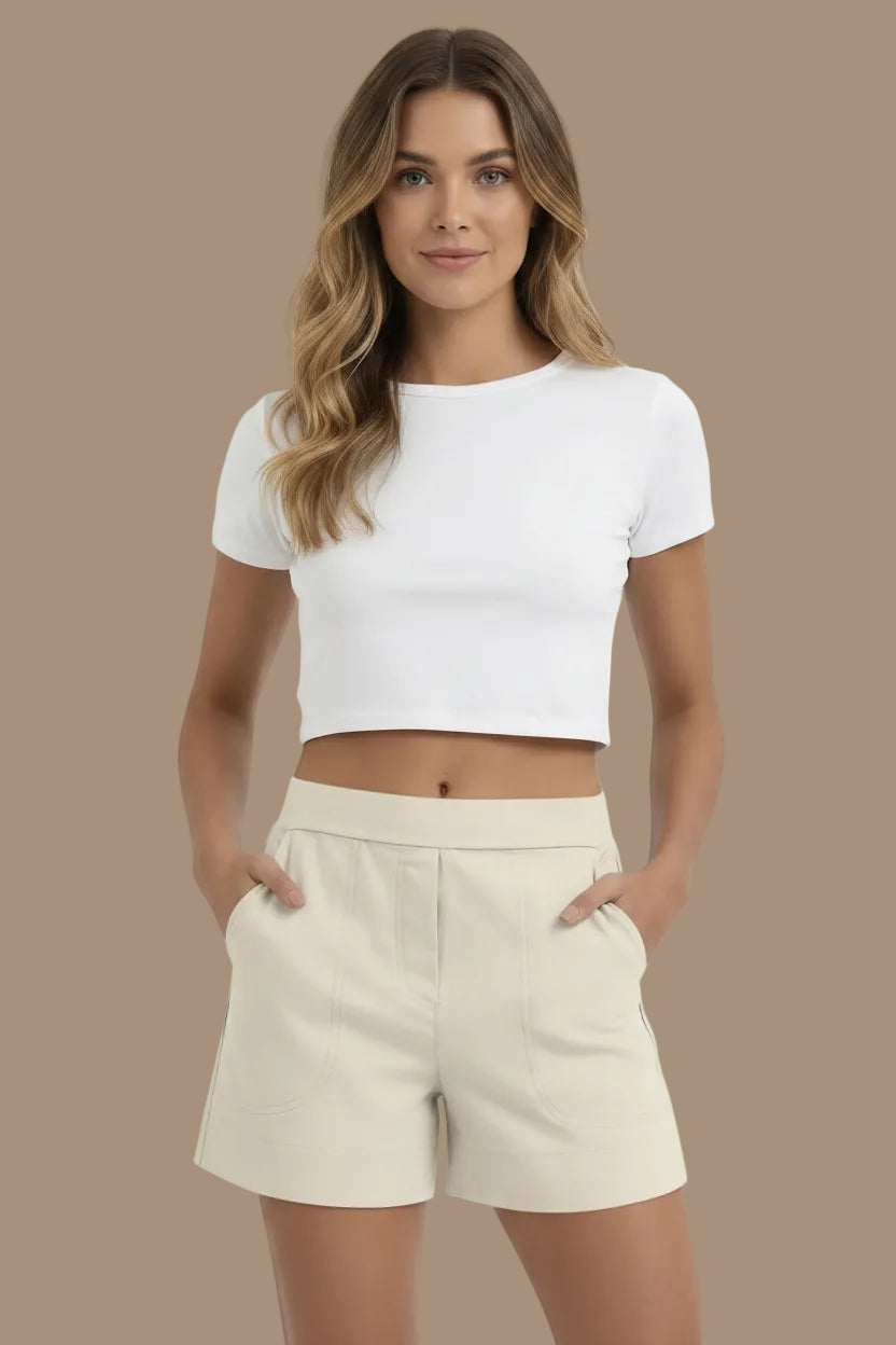 High Waist Active Shorts for Outdoor and Leisure Wear