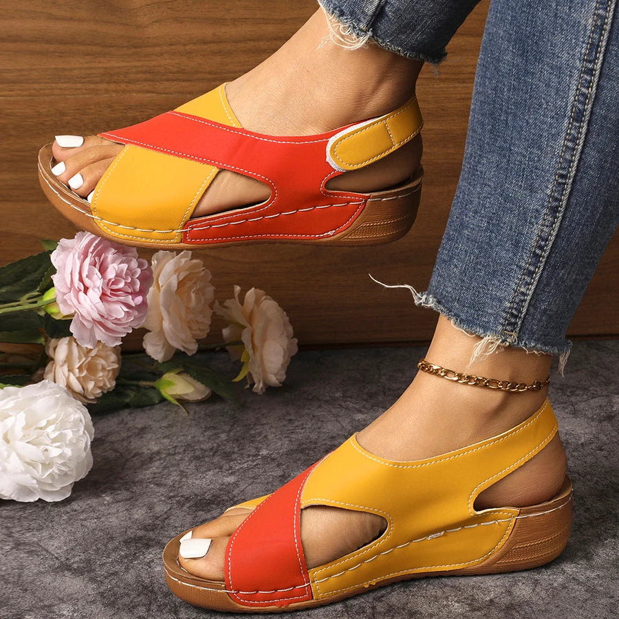 Orthopedic Peep Toe Wedge Heel Sandals For Women