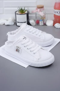 Denim Canvas High-Top Lace-Up Sneakers