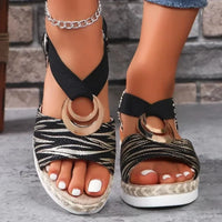 Orthopedic Snake Print Gladiator Wedge Sandals For Women