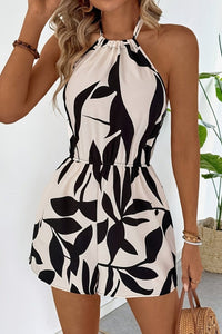 Sleek Elegant Jumpsuit with Minimalist Leaf Design in Lightweight Linen 0