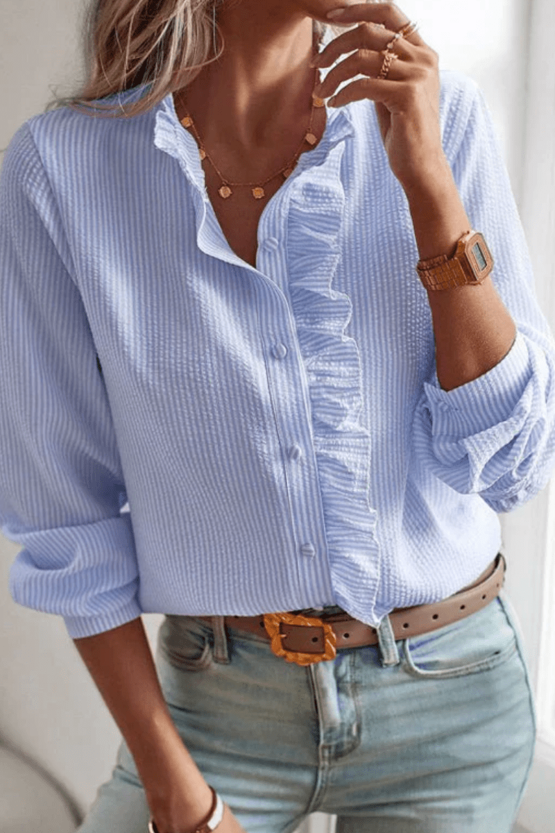 Sleek Ruffle Blouse for Airy Sophistication and Comfort 1