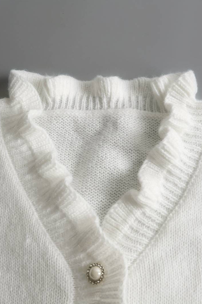 Sleek Ruffle Blouse with Breathable Weave for Warm Weather 2