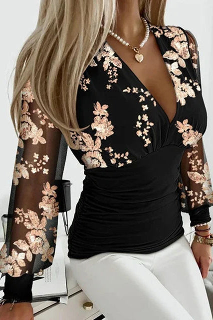 Soft-Fit V-Neck White Blouse with Ruched Waistline for Effortless Elegance 12