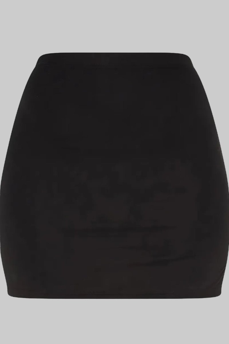 Sophisticated Black Mini Skirt with Tapered Side Detail for Elegant Style 4