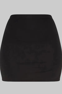 Sophisticated Black Mini Skirt with Tapered Side Detail for Elegant Style 4
