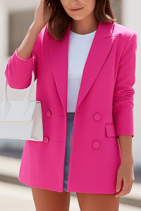 Sophisticated Double-Breasted Longline Blazer for Effortless Elegance 3