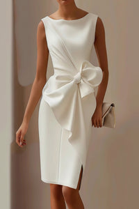 Sophisticated Sleeveless Black Cocktail Dress with Elegant Back Bow 2