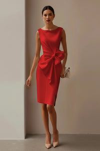 Sophisticated Sleeveless Black Cocktail Dress with Elegant Back Bow 3