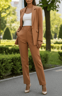 Sophisticated Tailored Blazer and Trouser Set for Professional Elegance 10