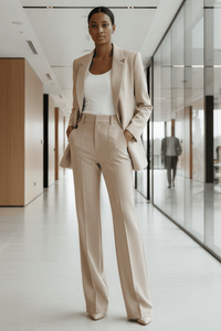 Sophisticated Tailored Blazer and Trouser Set for Professional Elegance 3