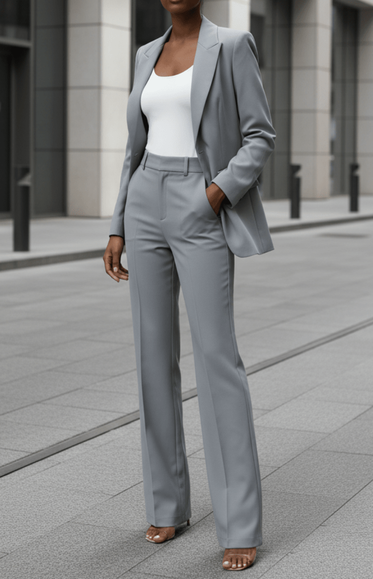 Sophisticated Tailored Blazer and Trouser Set for Professional Elegance 7
