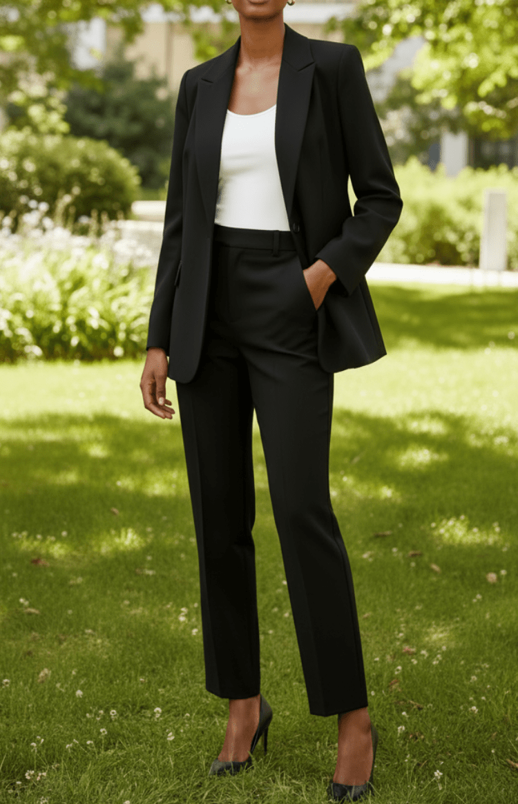 Sophisticated Tailored Blazer and Trouser Set for Professional Elegance 8