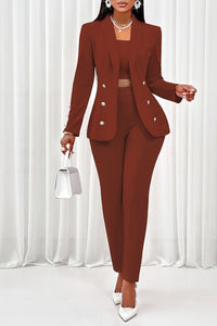 Sophisticated Three-Piece Cami Top and Pants Set for Modern Elegance 5