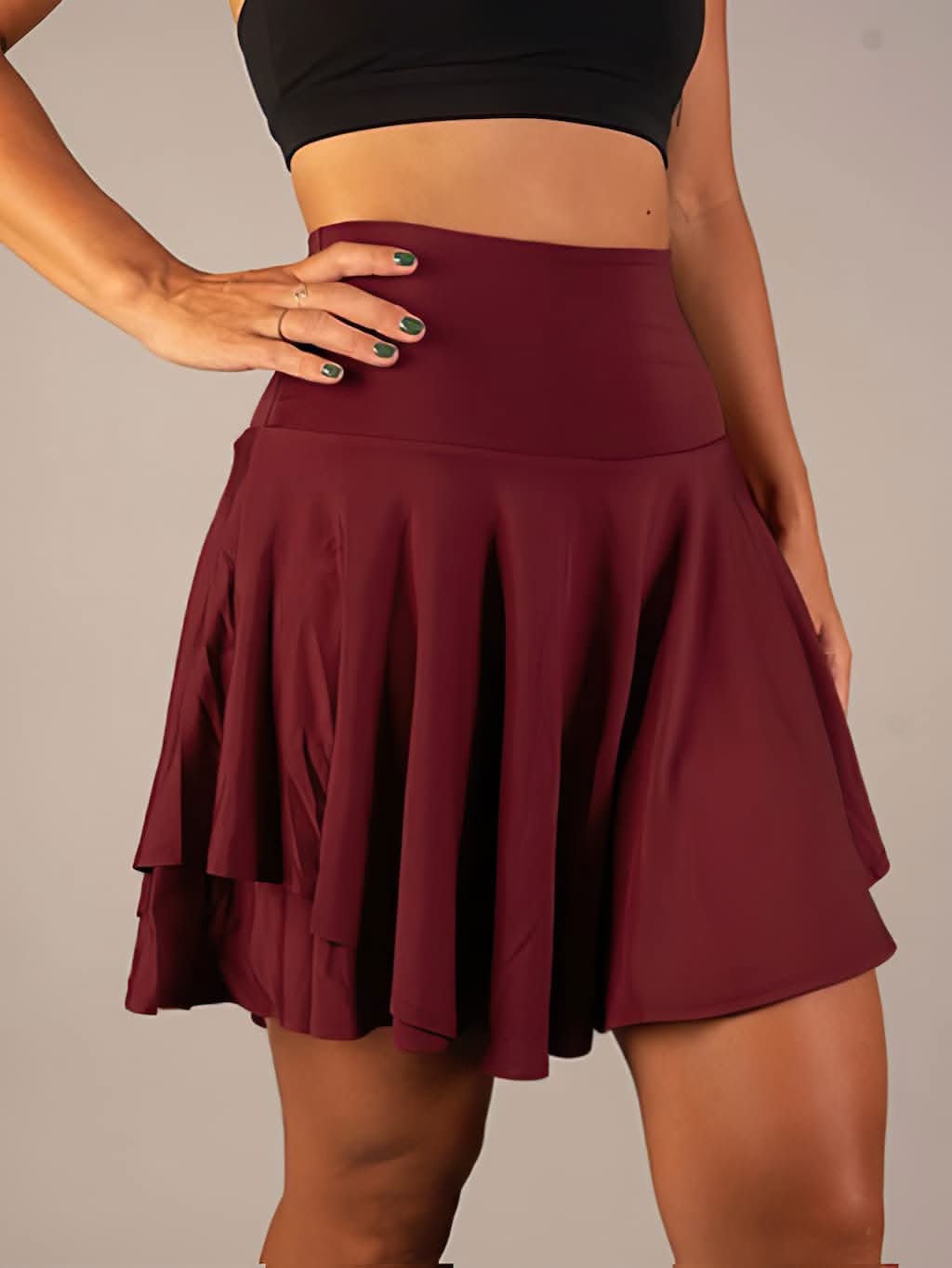 Sporty Tennis Skirt with Integrated Shorts for Active Comfort 9