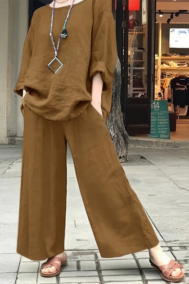 Spring Linen Casual Suit Set for Effortless Elegance 0