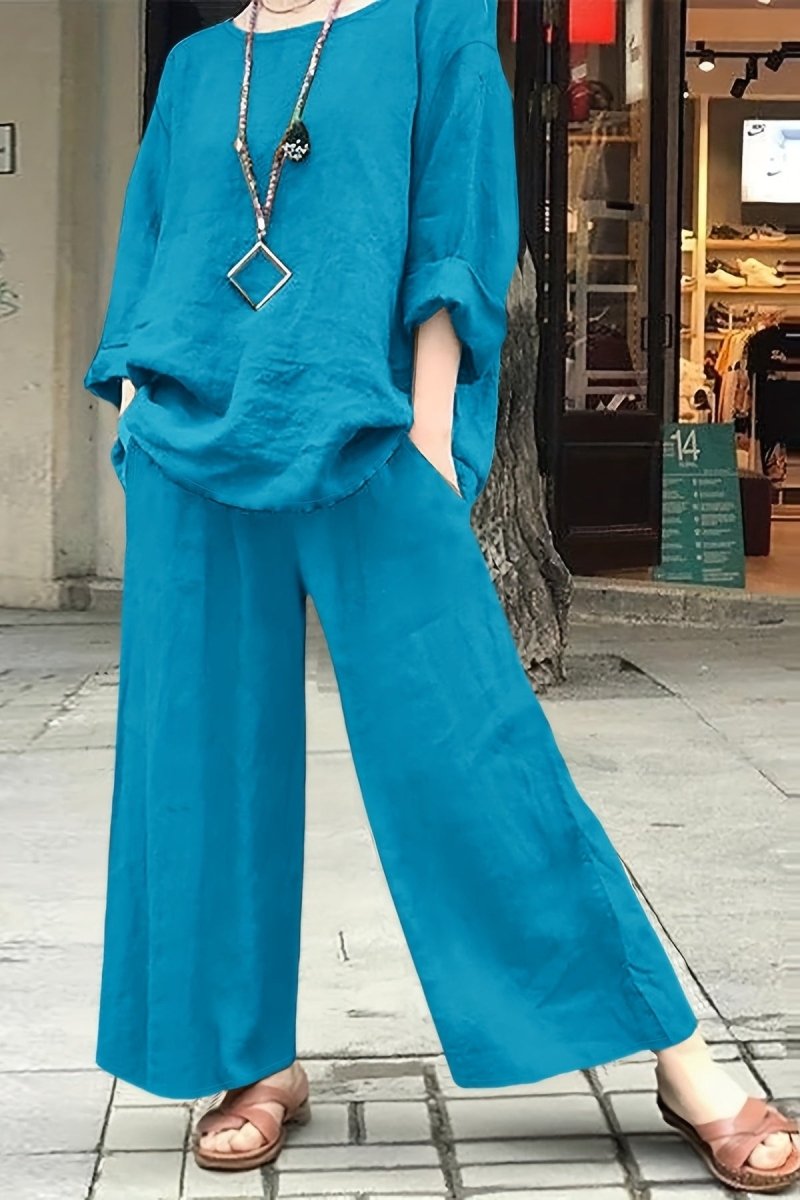 Spring Linen Casual Suit Set for Effortless Elegance 1