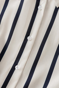 Spring Stripe Shirt and Pleated Skirt Set for Effortless Style 4