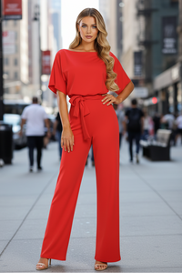 Belted Wide-Leg Jumpsuit
