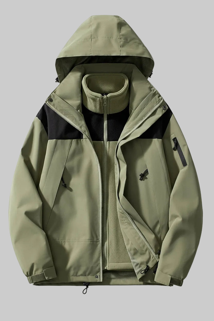 Stylish 3-in-1 Hooded Fleece Jacket for Versatile Comfort 0