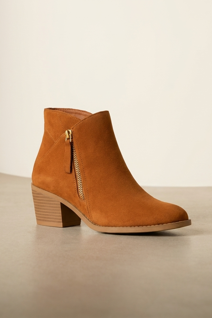 Stylish Black Ankle Boots With Side Zipper, Block Heel & Anatomical Support 2