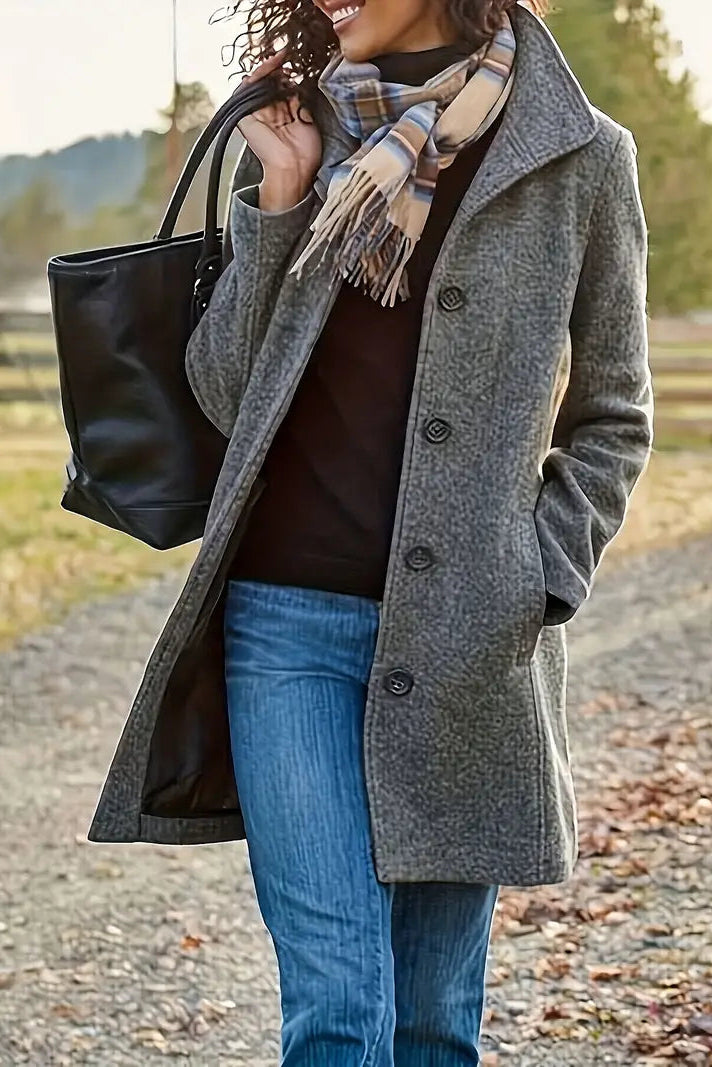 Stylish Mid-Length Spring Coat with Utility Pockets for Effortless Elegance 2