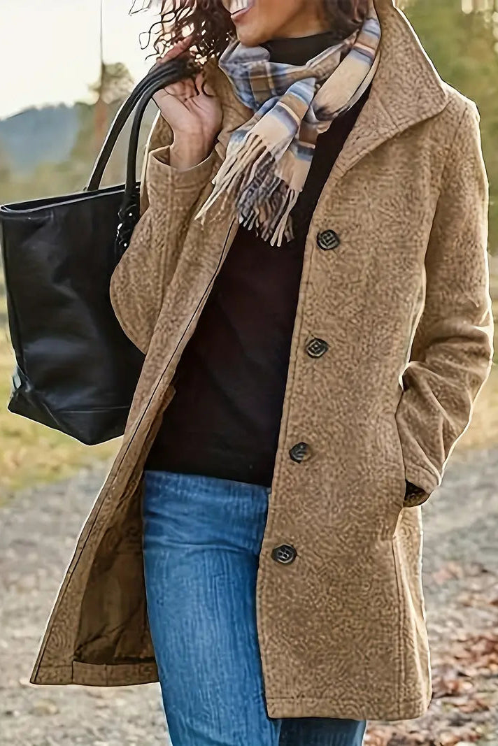 Stylish Mid-Length Spring Coat with Utility Pockets for Effortless Elegance 3