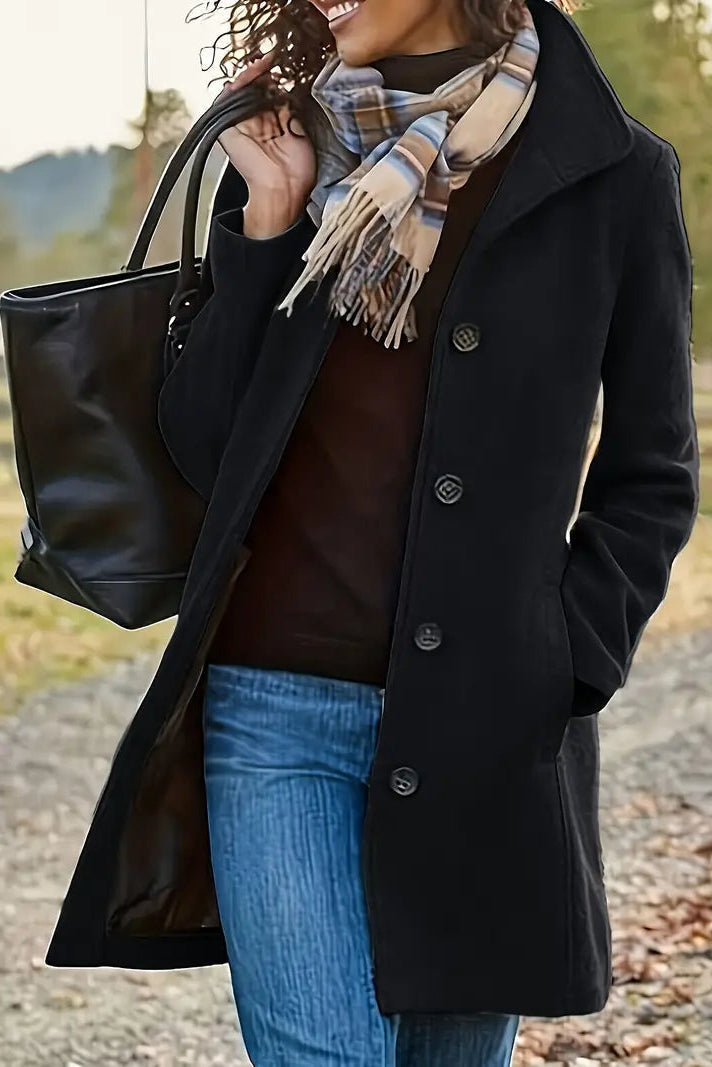 Stylish Mid-Length Spring Coat with Utility Pockets for Effortless Elegance 5