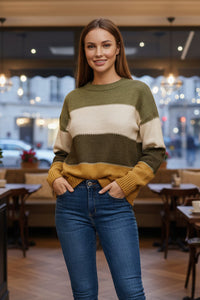 Stylish Sweatshirt with Clean Stripe Pattern for Effortless Elegance 1