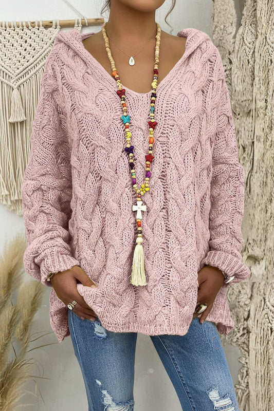 Stylish V-Neck Knitted Hoodie for Everyday Comfort and Casual Chic 0