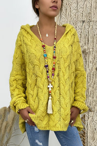 Stylish V-Neck Knitted Hoodie for Everyday Comfort and Casual Chic 1