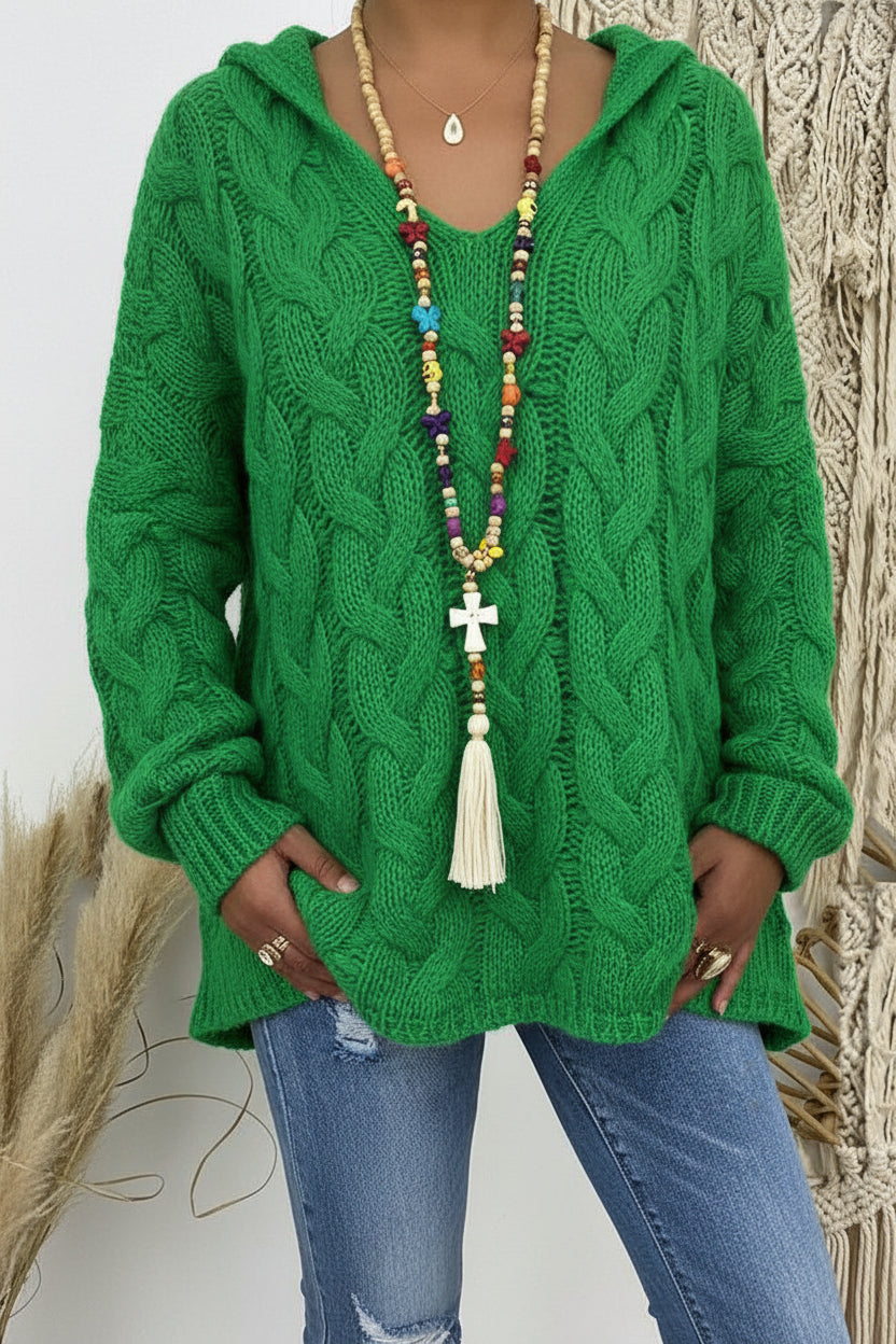 Stylish V-Neck Knitted Hoodie for Everyday Comfort and Casual Chic 6