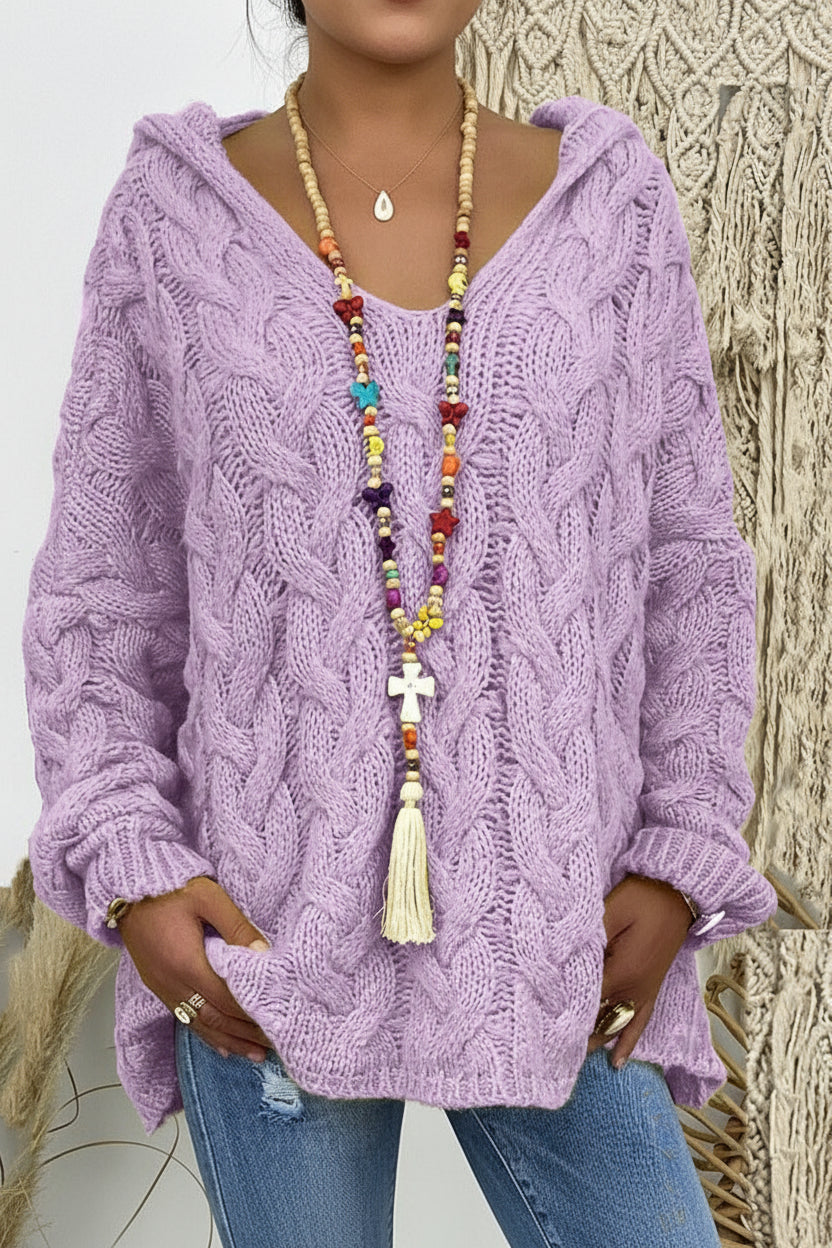 Stylish V-Neck Knitted Hoodie for Everyday Comfort and Casual Chic 7