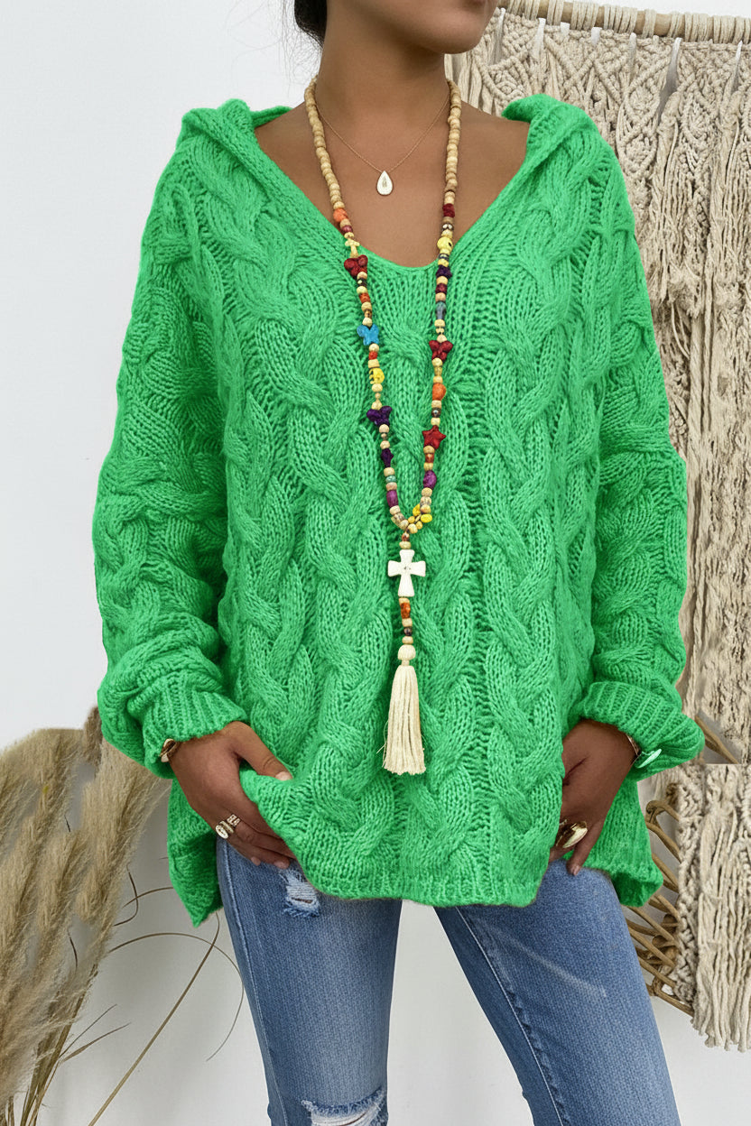 Stylish V-Neck Knitted Hoodie for Everyday Comfort and Casual Chic 8