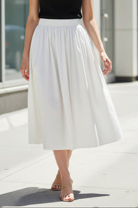 Relaxed Pleated Midi Skirt