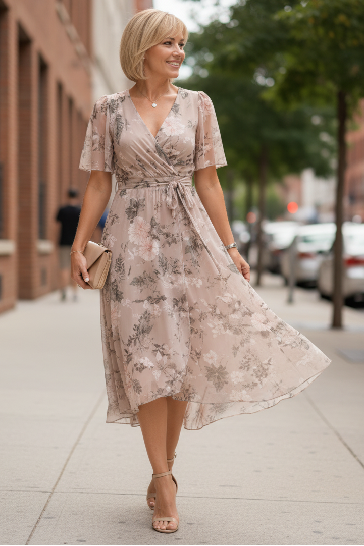 Wickel-Midikleid für Hochzeiten & besondere Anlässe